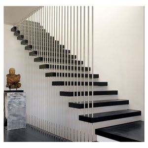 Prima cầu thang nổi cho trong nhà hiện đại bằng gỗ vô hình mono ráp dây cầu thang cầu thang trong nhà với đèn LED - Product Image 1