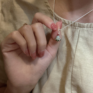 S925 argent Sterling mode pendentif colliers Version coréenne torsadé Saturne couleur pierre personnalités clavicule chaîne - Product Image 5