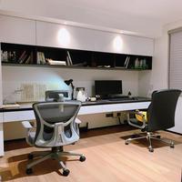 Meuble de bureau et bibliothèque combinés Chic Accent, surface polie, unité de rangement décorative pour bureau à domicile haut de gamme
