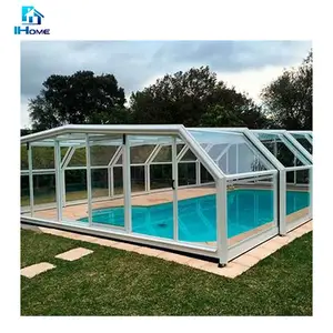 Arco de construcción Cubierta de vidrio retráctil para piscina