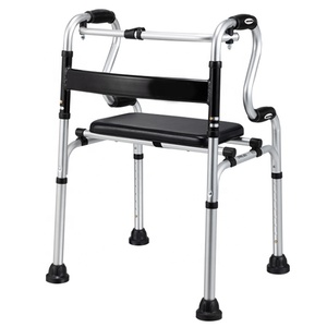 Marcheur et déambulateur en aluminium pliable pour adultes Aide à la marche avec roues avant pour la rééducation pour une utilisation extérieure et intérieure - Product Image 1