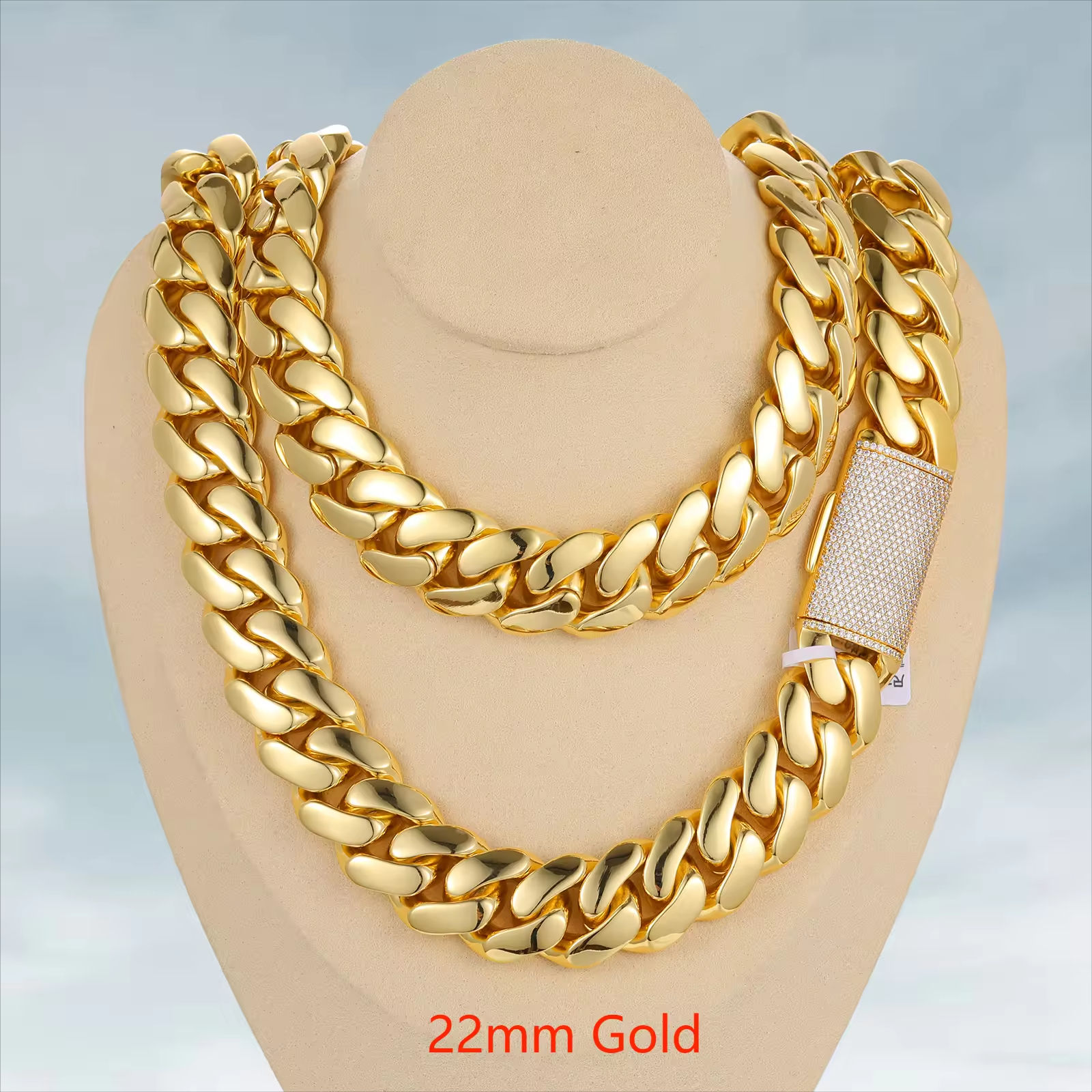 SKU-04-22mm หัวเข็มขัดเคลือบน้ำแข็ง-ทอง