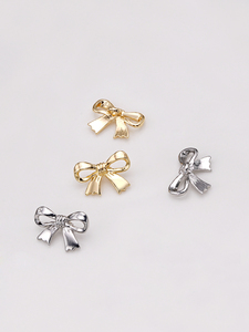 Hot Bán Kẽm Hợp Kim Đơn Giản Bow Kim Loại Nút Biểu Tượng Tùy Chỉnh Trang Trí Nút Cho Phụ Kiện May Mặc - Product Image 2