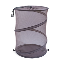 Grand panier à linge pliable en maille avec poignées pour buanderie, salle de bain, rangement, organisateur