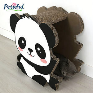 Niedliches Panda-Design Modernes Großes Katzen-Kratzbrett aus Wellpappe, Verschleißfest und Komfortabel, Katzenbaum - Product Image 6