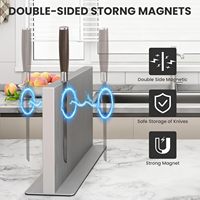 Porte-couteaux magnétique universel double face, porte-couteaux de grande capacité en acier inoxydable SUS304 pour ustensiles de cuisine