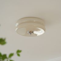 Lampu langit-langit krem bergaya Prancis Nordik abad pertengahan, lampu kaca Amerika untuk kamar tidur, koridor, dan pintu masuk.