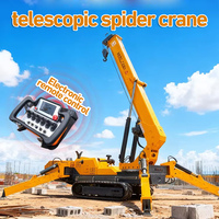 Mini-grue araignée mobile 3-10 tonnes à flèche télescopique 360 degrés, grue hydraulique sur chenilles, levée 6-14m avec jib de déplacement