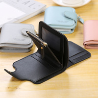2025 tren Carteras Para Mujer wanita ritsleting kancing dompet pendek kulit PU dompet koin kecil warna Solid multifungsi