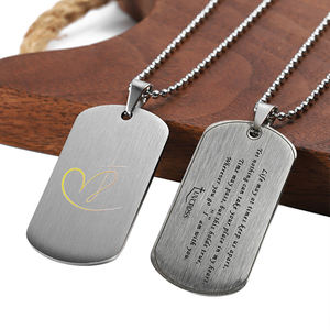 Étiquettes de <span class=keywords><strong>chien</strong></span> double face en acier inoxydable plaqué argent pour gravure Étiquettes de <span class=keywords><strong>chien</strong></span> personnalisées par le fabricant en gros avec logo 3D - Product Image 1