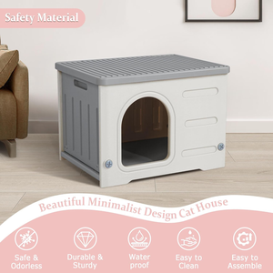 Nichoir pour chat résistant aux intempéries pour l'intérieur et l'extérieur, durable, pour petits animaux, unique, facile à assembler, abri pour chat - Product Image 2