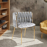 Nordic Leisure Confortable Velours Nail Chaise Canapé Simple Salon Hôtel Meubles Banquet Bar Tissu Dossier Fauteuil
