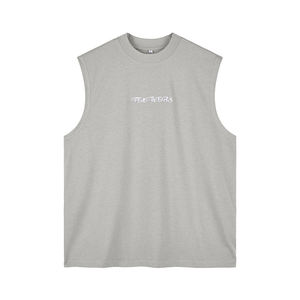 TKAN81, camisetas sin mangas de entrenamiento Unisex para hombre, chaleco deportivo transpirable de algodón 100% para gimnasio, chaleco de baloncesto sin mangas, ajuste de gran tamaño - Product Image 2