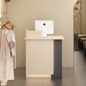 Modern Simple Small Bar Counter Front <b>Desk</b> Cash Register Wooden Corporation Counter Store Table <b>Reception</b> for Office Work - Product Image 3