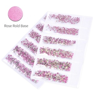 Oleeya Factory Vente en gros 1500 pièces Mélange de 6 tailles Strass en verre cristal à base or rose non thermocollant pour ongles, vêtements et DIY - Product Image 3