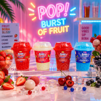Boisson aux fruits Popping Boba, gobelet prêt à boire avec des perles de jus éclatantes