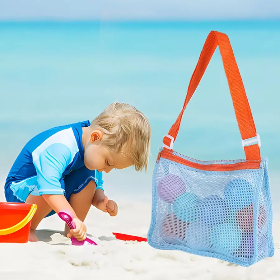 Hete Zomer Kinderen Strand Mesh Shell Bag Feest Favoriete Tas Shell Collectie Mesh Handtas Kinderen Schoudertas