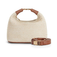 Sac seau tressé en paille d'été en gros, sac de plage de Madagascar, sacs à bandoulière pour femmes