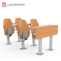 Chaise de conférence en bois Leadcom L-E08 pour universités, avec panier porte-documents, idéale pour les salles de formation et les cours universitaires.
