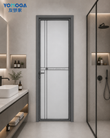 Puertas de Baño Modernas de Aluminio a Precio Económico con Vidrio Esmerilado para Privacidad