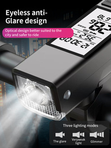 防水バッテリー駆動LED自転車ヘッドライトGPSフロントライトホーン3-in-1ワイヤレスコンピューター<span class=keywords><strong>MTB</strong></span>バイクスピードメーター懐中電灯 - Product Image 5