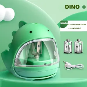 Nhựa Bút Chì Mài Điện Tử Dễ Thương Màu Hồng Màu Xanh Dino Điện Tử Bút Chì Mài Cho Sinh Viên Kid Trẻ Em Pin Và Dây