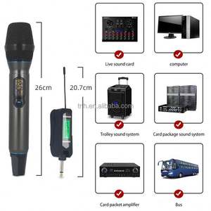 TNH UM-W20 mikrofon profesional genggam, mikrofon magnetik nirkabel profesional untuk kinerja panggung Karaoke rumah - Product Image 5