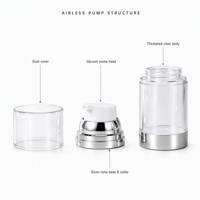 Botol Pompa Plastik Silinder Tanpa Udara Grosir, Mulut Lebar 200ML, untuk Krim Wajah, Pembersih Wajah, Serum, Losion