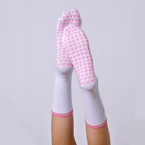 विरोधी पर्ची पकड़ योग सॉक कस्टम महिला फिटनेस योग सॉक गैर पर्ची ग्रिट मोजे कस्टम कढ़ाई लोगो - Product Image 2