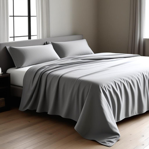 Sợi Nhỏ 100% Polyester Rắn Tấm Ga Giường Thiết Lập Được Trang Bị Tấm Phẳng Tấm Với Vỏ Gối - Product Image 5