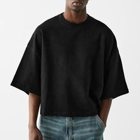 T-shirt Homme Coupe Boxy 100% Coton Haute Qualité, Grammage Lourd 300 g/m², Coupe Courte Oversize, Uni, Manches Courtes, Personnalisable