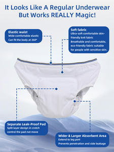 Aidingcare Großhandel Waschbare Herren Inkontinenzunterwäsche aus 100% Baumwolle Schutzslips Inkontinenzunterwäsche - Product Image 4