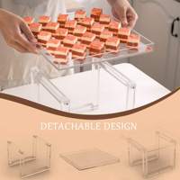 Présentoir à desserts en acrylique personnalisé, montage facile, étagère à support, utilisation sur table, plateau carré, buffet, fête
