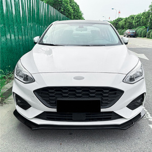 Ford Focus Mk4 St Line 2019-22 Front Lip Splitter <b>Corner</b> <b>Protectors</b> Piano Black Carbon Fiber Texture Abs Material - Product Image 1