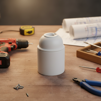 Douille de lampe E27 ignifuge blanche en plastique, support d'ampoule résistant aux flammes pour luminaires de plafond intérieurs DIY, certifiée CE