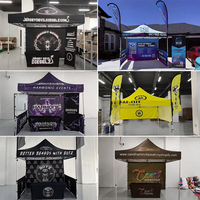 Tenda Promosi Pasokan Lintas Negara, Stan Luar Ruangan, Kanopi Lipat Empat Sudut untuk Pameran 3m X 3m, Aluminium Alloy 300D Oxford
