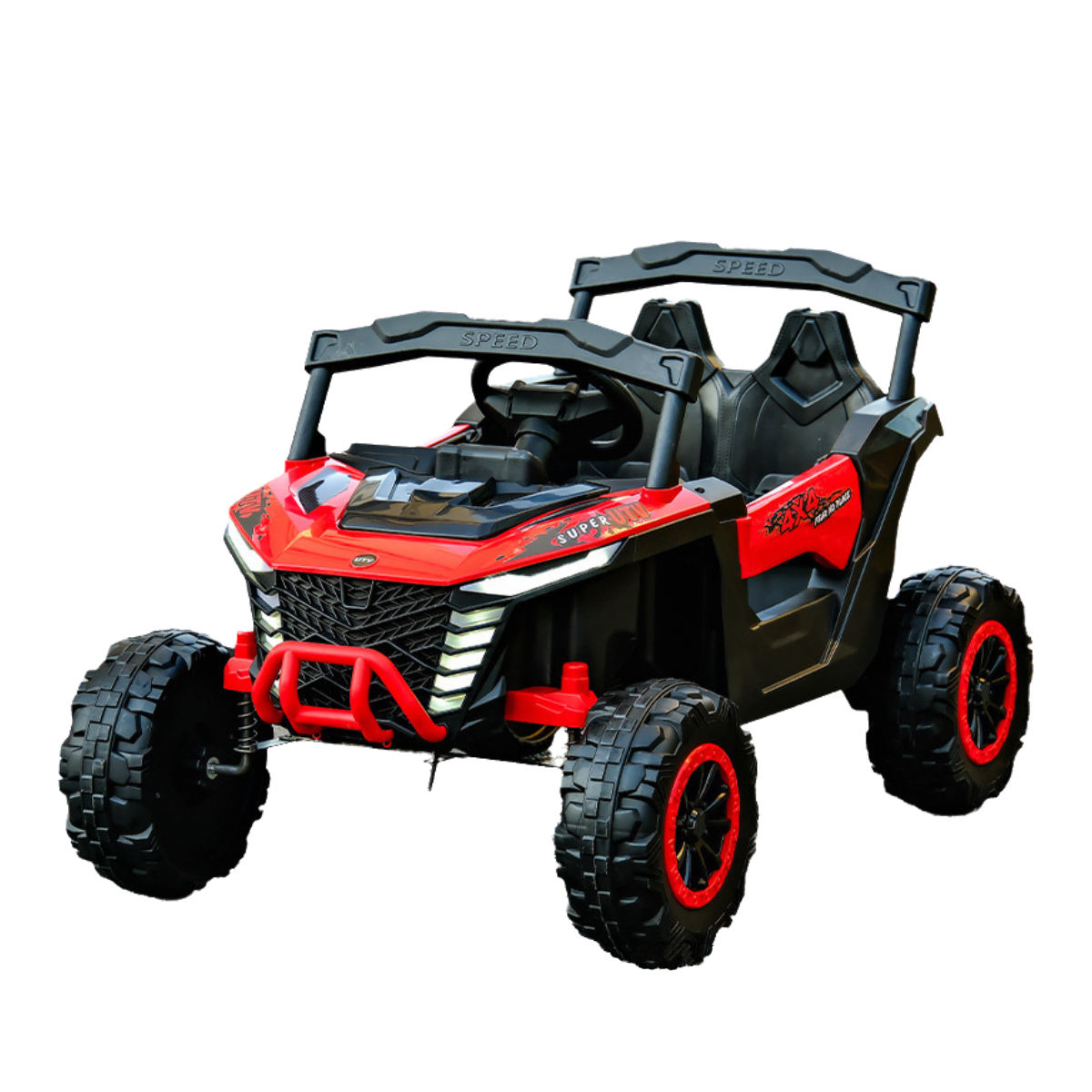 Red four-wheel drive