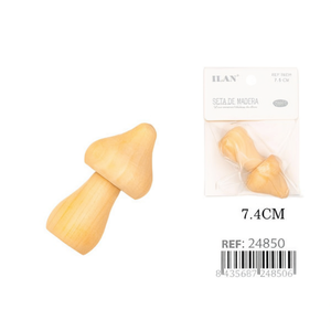 ILAN Fungo in Legno 7,4 Cm, Oggetto Decorativo Naturale Artigianale - Product Image 1