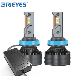 Brieyes farol de led duplo, 65w, cobre, h1, h3, h4, h7, h11, h8, 9005, 9006, 9004 e 9007, para carro e motocicleta