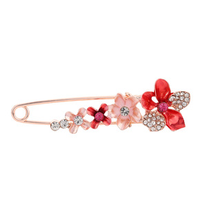 Broche de flor de aleación de zinc 8x1.5cm con engaste de garra, accesorio decorativo para fiesta, hebilla para pañuelo, broche para abrigo - Product Image 5