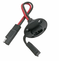 Kabel SAE 12V-24V 18AWG Konektor SAE 2 Pin ke Port SAE Sidewall Kabel Harness Panel Mount SAE Kabel Sambung Cepat