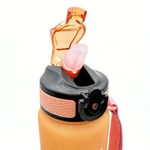 Bouteille d'eau de sport réutilisable de 32 oz/1000 ml en plastique Tritan de qualité alimentaire sans BPA, avec une large ouverture, pour <span class=keywords><strong>la</strong></span> motivation - Product Image 2