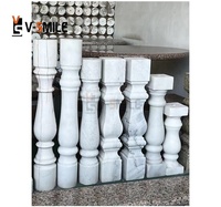 Vente chaude Balustre en marbre de pierre naturelle Balustrade de balcon en marbre blanc