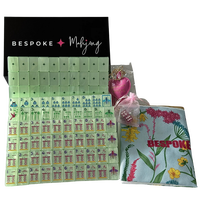Tuiles de Mahjong sur mesure Garden Glow Matcha Pearl, luxe moderne, en acrylique sculpté double face, pour les rassemblements entre amis, vente au détail et en gros