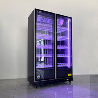 Réfrigérateur commercial à double porte pour boissons, vitrine verticale à refroidissement par air pour supermarché, épicerie et cave à vin