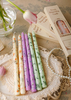 Bougie décorative en paraffine Nicro personnalisée, 2 pièces, 25 cm, motif floral, sans fumée, longue, pour mariage, anniversaire, fête, banquet