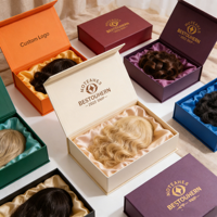Boîte à perruques de luxe avec logo personnalisé, boîte cadeau en papier avec doublure en satin, boîte d'emballage multicolores pour extensions de cheveux, pour mèches de cheveux humains