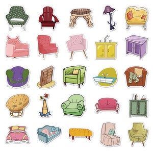 50個売れ筋漫画かわいいフレッシュアートシンプル自然楽しい家具ステッカースーツケース電話ケースヘルメットヘッドホンステッカー - Product Image 3