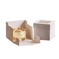 Vendita calda 8 10 da 12 pollici quadrati scatole per dolci in cartone alto con finestra scatole da forno bianche per torte multistrato