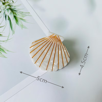 DOWELL Barrettes à cheveux en forme de coquille, lignes dorées, géométriques élégantes, grande taille, style européen-américain, 5 cm, en acétate, pour l'été